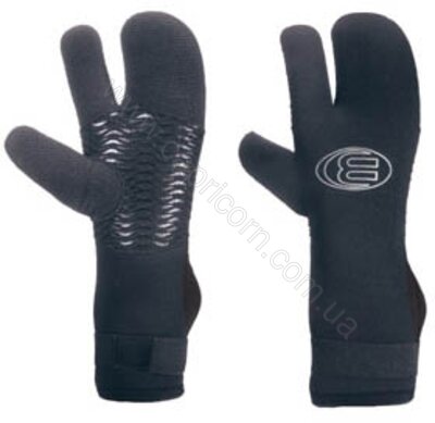 Рукавички неопренові Bare Kevlar Palm Mitt трипалі 7 мм Black