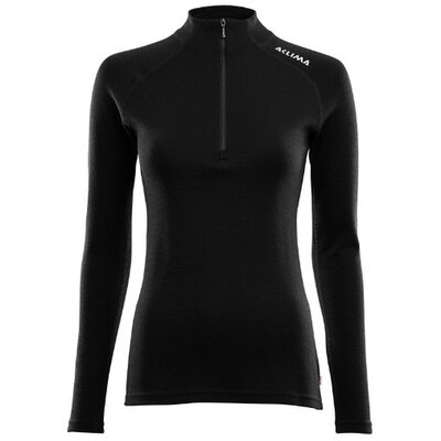 Термобелье блуза Aclima женское WarmWool 200 Mock Neck Women Jet Black