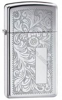 Запальничка Zippo 1652 VENETIAN HIGH POLISH CHROME Slim