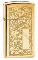 Запальничка Zippo 1652B VENETIAN HIGH POLISH BRASS Slim