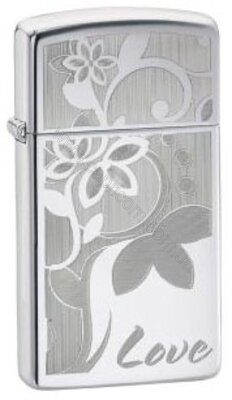 Зажигалка Zippo 24816 LOVE FLOWER Slim