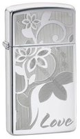 Зажигалка Zippo 24816 LOVE FLOWER Slim